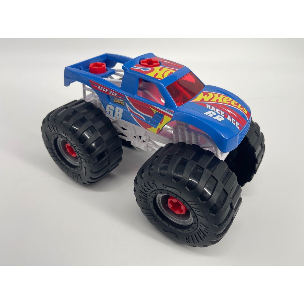 Hot Wheels Monster Trucks Race Ace 68 Blue 1:24 Scale Toy Truck Oversized Kids